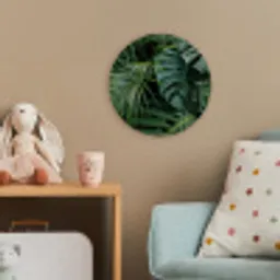 Planten - Jungle - Bladeren - Tropisch Wandcirkel kunststof plaat 5mm dik klein -tsfeer1_kind