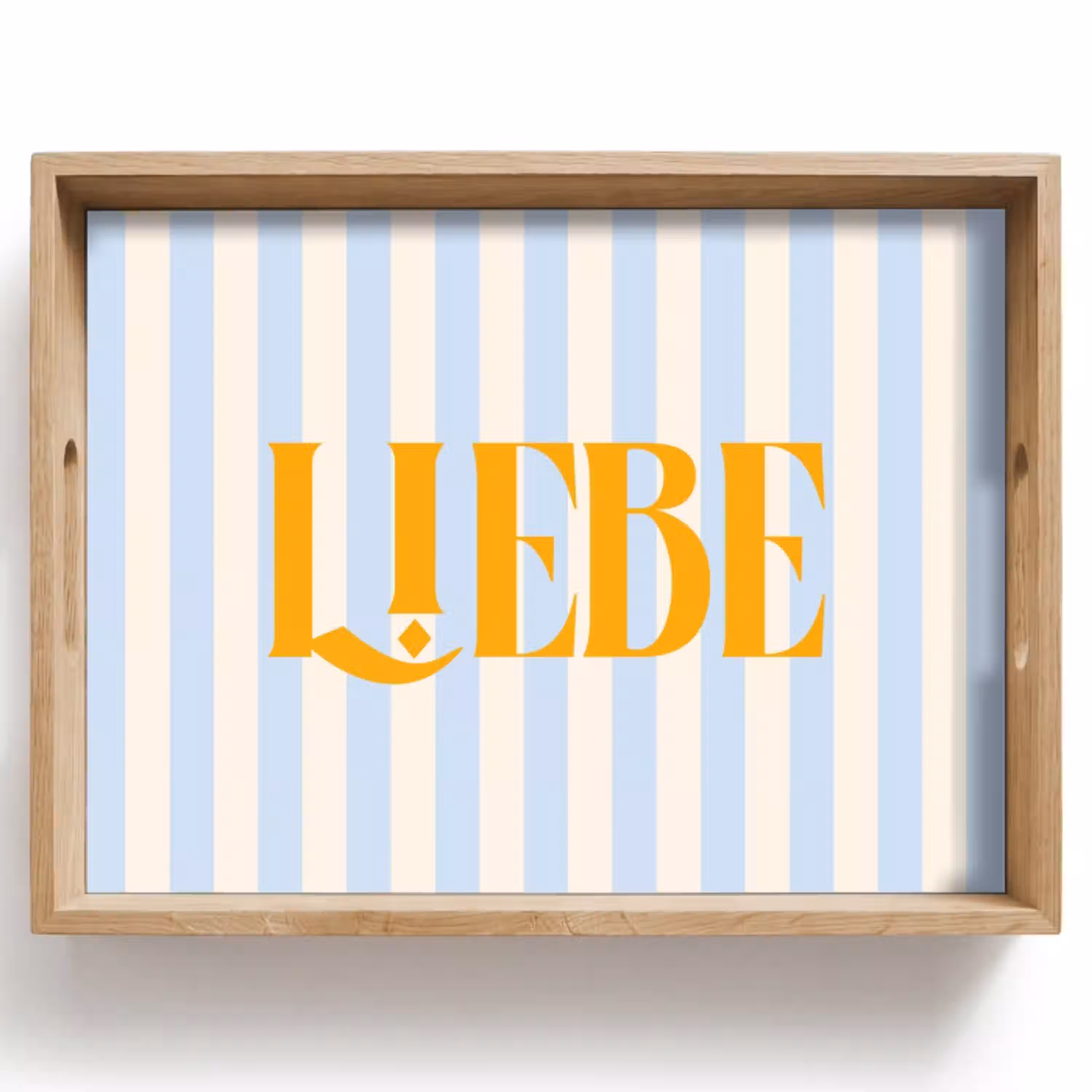 Oranje - Blauw - Strepen - Liebe Dienblad Rechthoek middel -z3d_shopping