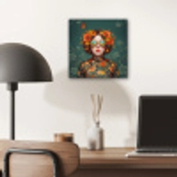 Portret - Vrouw - Kleurrijk - Expressief aluminium wit klein -sfeer5