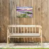 Lavendel - Bloemen - Zonsondergang - Paars - Weide Tuinposter op houten frame 2 cm dik klein -sfeer4
