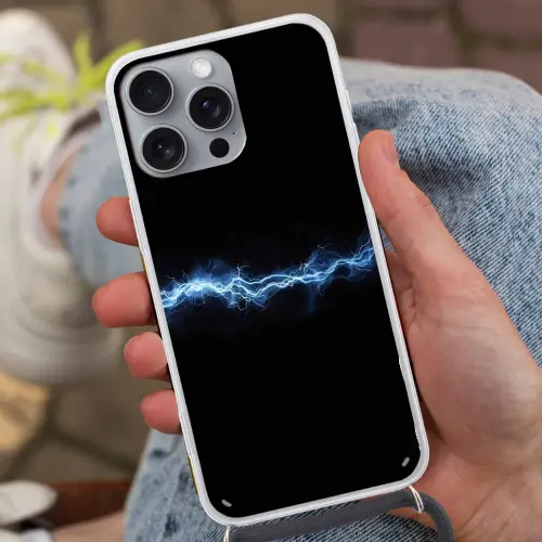 Gaming - Bliksemflits - Blauw - Energie Hoesje iPhone 16 Pro Max met koord klein -sfeer3
