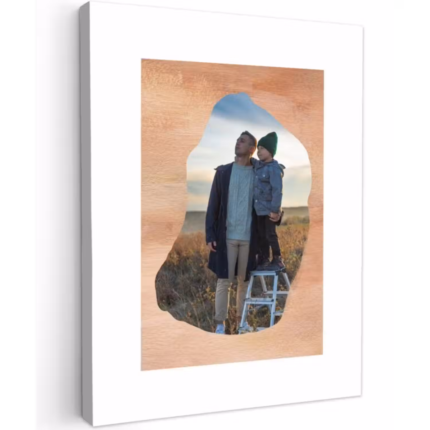 Gepersonaliseerd canvas schilderij - Hout - Organische Vorm
