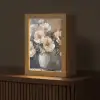 Bloemen - Wit - Vaas - Modern Light Box met kabel (Tafellamp) klein -z3d_website
