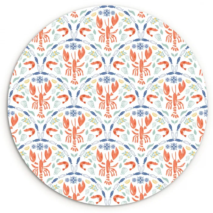 Sfeer - Oranje - Blauw - Groen Wandcirkel kunststof plaat 5mm dik klein 188 -3d