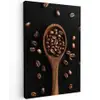 Hout - Zwart - Koffiebonen Tuinposter op houten frame 2 cm dik middel -3d