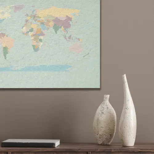 Wereldkaart - Realistisch - Kaart PET vilt klein -sfeer6_closeup