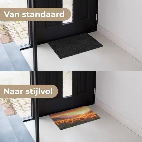 Zonnebloemen - Zonsondergang - Landschap Deurmat klein -voor-na_NL