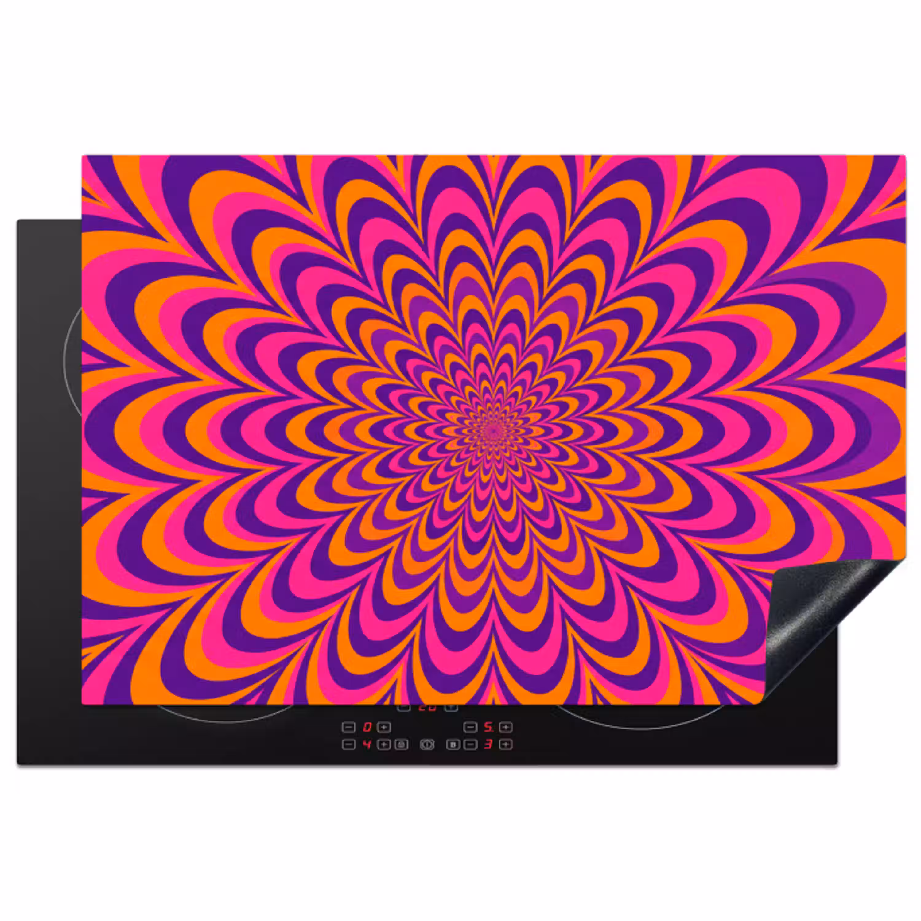 Patroon - Optisch - Kleurrijk Inductie beschermer vinyl 3mm klein -3d