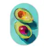 Avocado - Groen - Pit - Schaduw Wandcirkel Ovaal Glas middel -3d