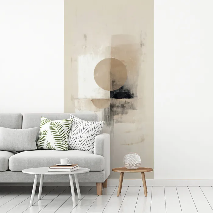 Cirkel - Compositie - Diepte - Beige fotobehang vinyl groot -woonkamer