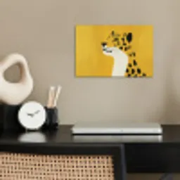 Cheetah - Illustratie - Geel poster papier klein -sfeer1