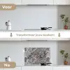 Grijs - Roest - Patroon keuken achterwand spatscherm klein 900 -voor_na_NL