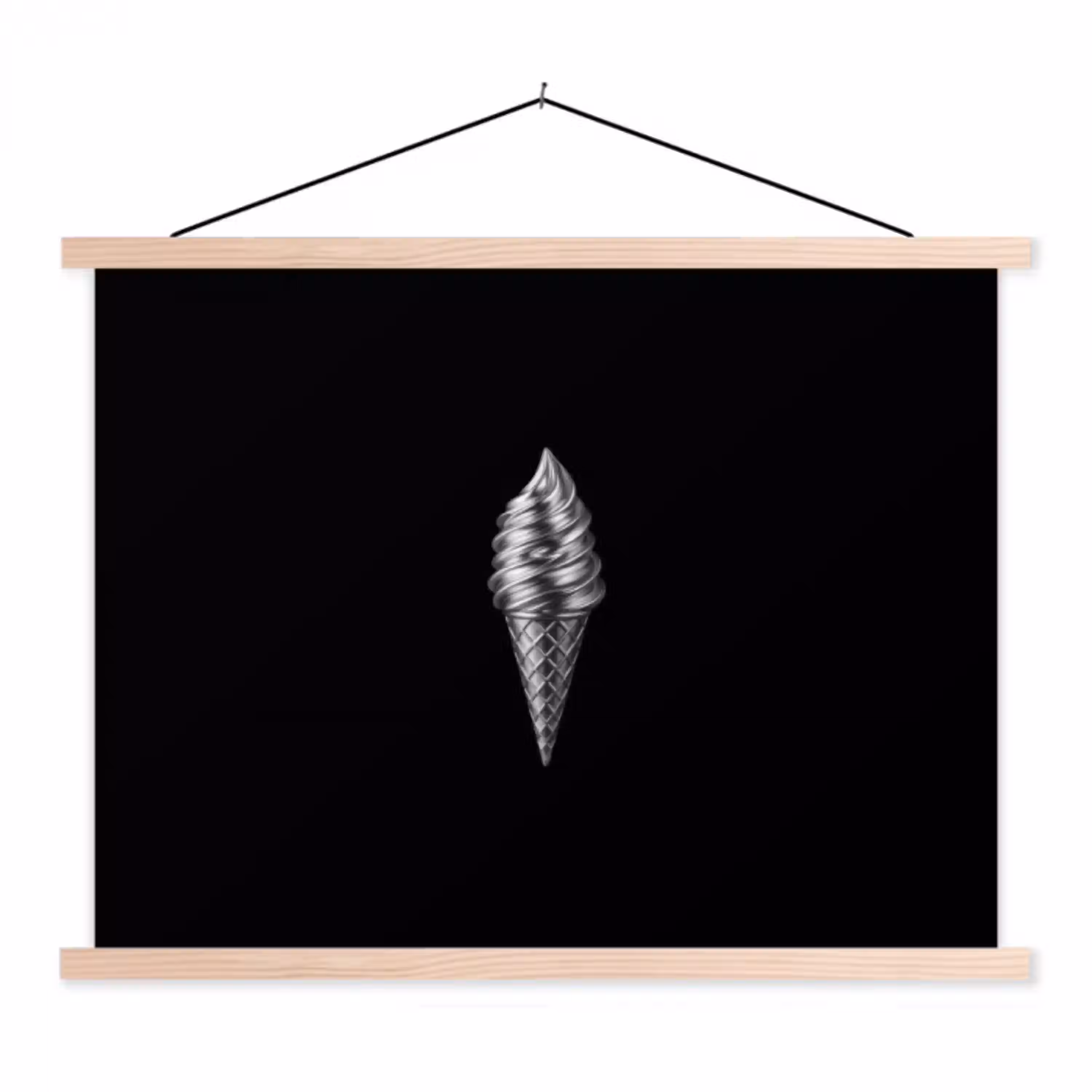 Softijs - Realistisch - Futuristisch textielposter latten blank klein -3d