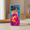 Muis - Kimono - Bloemen - Blauw Telefoonhoesje iPhone 17 Pro klein -sfeer2
