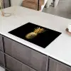 Ananas - Zwart - Goud - Luxe Inductie beschermer vinyl 3mm klein -sfeer8