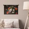Stilleven met bloemen en een horloge - Schilderij van Abraham Mignon Wandkleed katoen klein -sfeer4