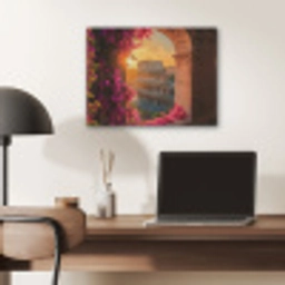 Colosseum - Rome - Roze Bloemen PET vilt klein -sfeer5