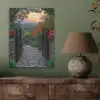 Landschap - Hek - Pad - Zonsondergang - Natuur PET vilt klein -sfeer2