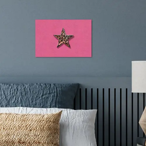 Ster - Luipaard - Print - Roze poster papier klein -sfeer2