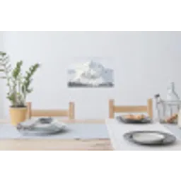 Berg - Sneeuw - Winter - Natuur - Wit Muursticker klein -eettafel