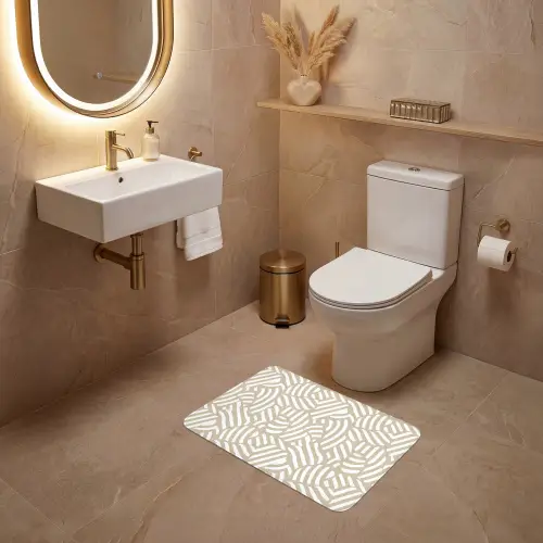 Abstract - Modern - Beige WCmat klein 1009 -sfeer3