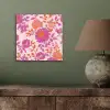 Bloemenpatroon - Roze - Oranje - Bloemen aluminium wit klein -sfeer2