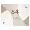 Abstract beige - Modern Naambord Rechthoek middel -3d