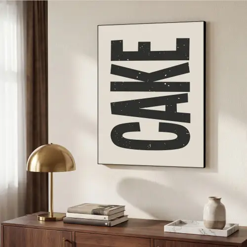 Beige - Japandi - Cake - Decoratie Textielframe zwart klein -sfeer3