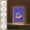 Meloen - Blauw - Oranje - Kunstzinnig Light Box met kabel (Tafellamp) klein -USP_FR