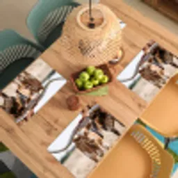 Texas Longhorn - Kalf - Weide - Dieren Placemat vinyl groot -zzsfeer5_Kitchenyeah-website
