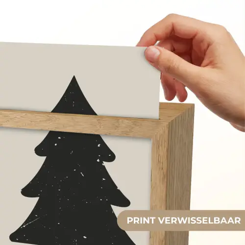 Kerstboom - Zwarte kerstboom - Boom - Japandi Light Box met kabel (Wandlamp) klein -USP_websiteprintNL