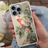 Roze kuifkaketoe - Tak met vruchten - Bladeren Hoesje iPhone 16 Pro Max met koord klein -sfeer3