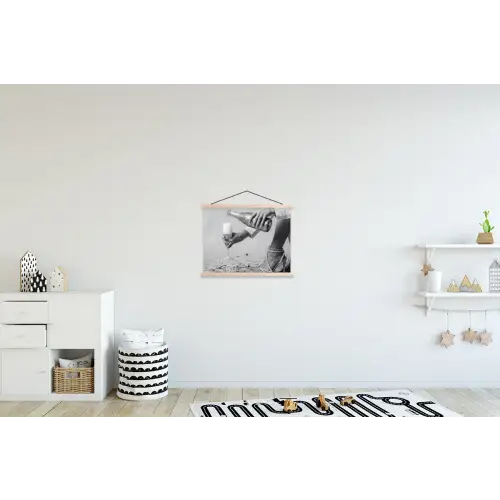 Feestelijk - Champagne - Discobal textielposter latten blank klein -kinderkamer