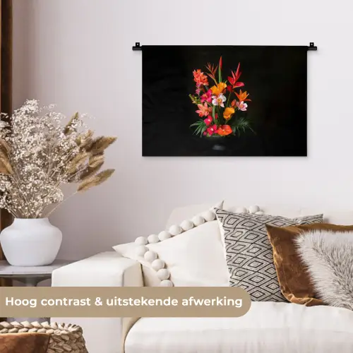 Boeket - Bloemen - Exotisch Wandkleed katoen klein -sfeer1