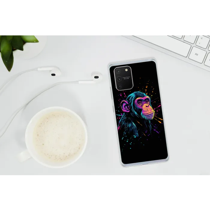 Aap - Verf - Neon - Kleur Telefoonhoesje Samsung Galaxy S10 Lite klein -oordopS10Lite