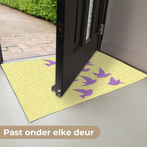 Vogels - Cirkel - Geel - Beweging Deurmat klein -USP_NL