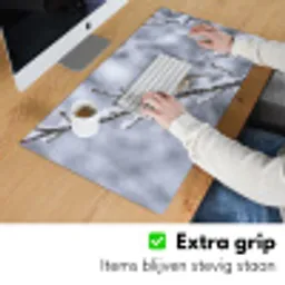 Vogel - Tak - Sneeuw - Winter Muismat XXL klein -sfeer3
