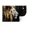 Portret - Leeuw - Abstract - Goud Muursticker klein -3d