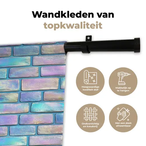 Regenboog - Glans - Steen Wandkleed katoen klein 269 -sfeer2