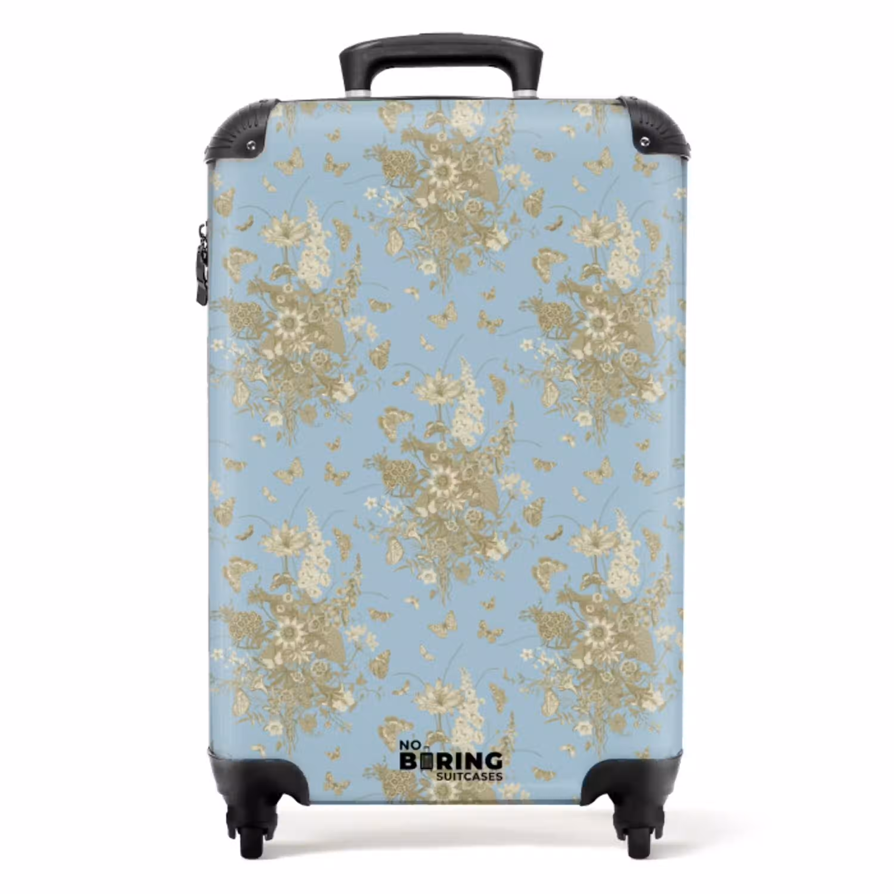 Klassiek boeket patroon blauw NBS - Handbagage koffer - Kinderen Unisex middel -productfoto_recht