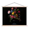 Bloemen - Vrolijk - Vaas textielposter latten blank klein -3d