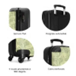 Palmwoud - Tropisch - Groen NBS - Handbagage koffer - Volwassenen Unisex middel zzzzzzzbolletjes_FR