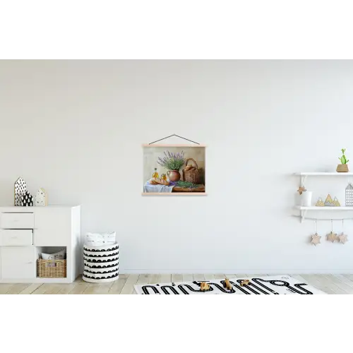 Lavendel - Brood - Stilleven textielposter latten blank klein -kinderkamer