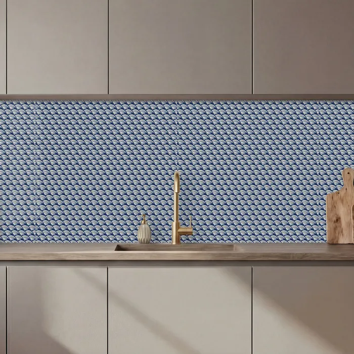 Japan - Blauw - Wit - Patronen keuken achterwand 2 middel 871 zz_3dshopping