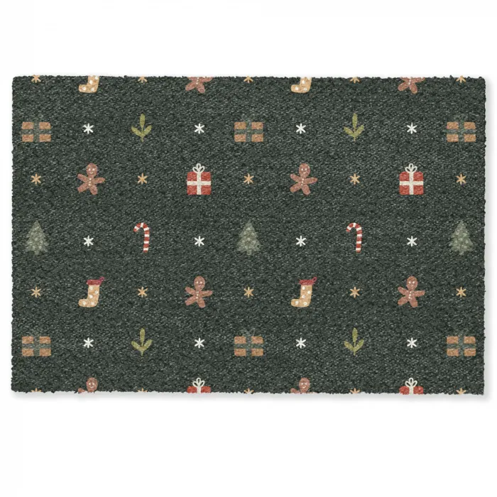 Patroon - Kerstsymbolen - Groen Deurmat klein 898 -zkaufland3d