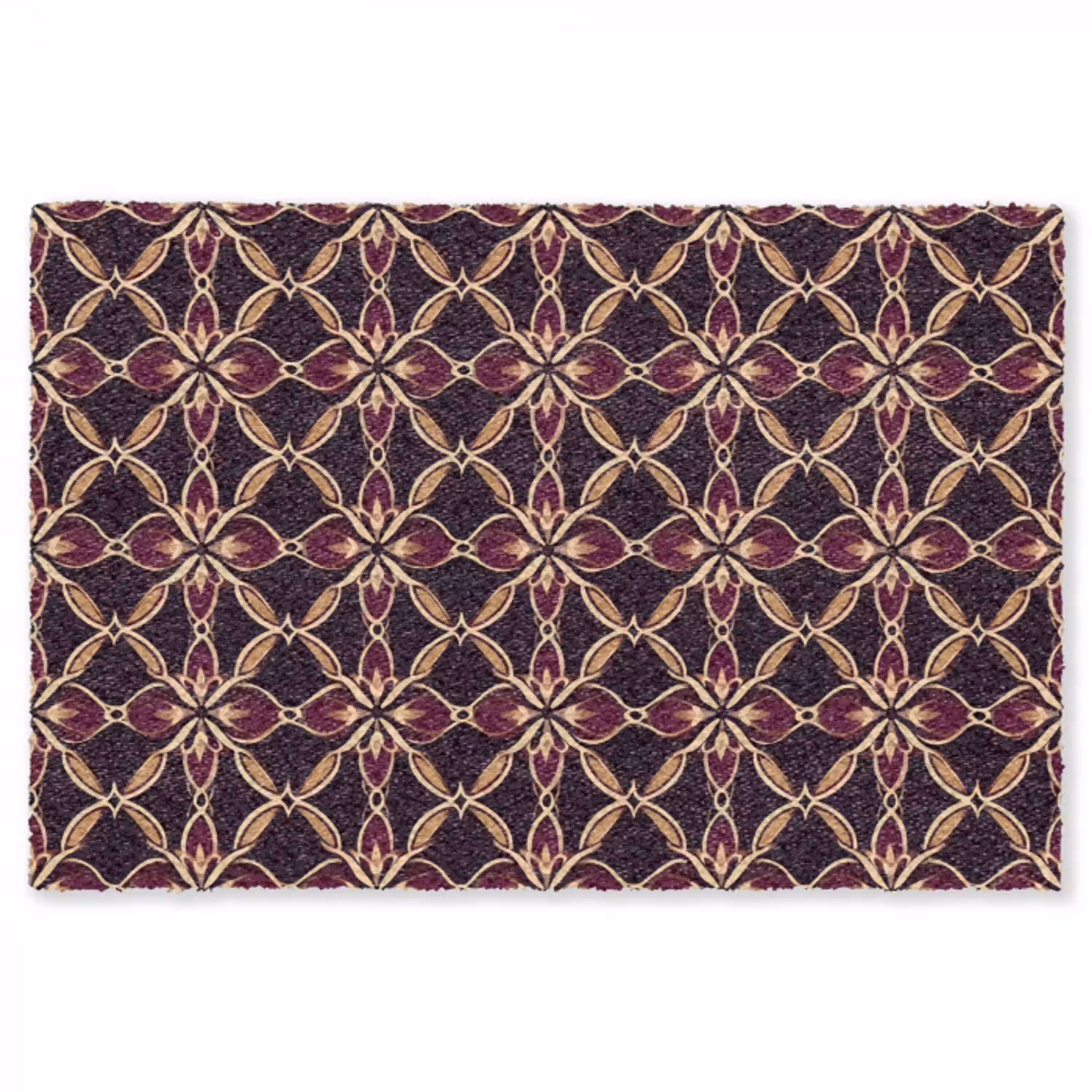 Symmetrisch - Tegel - Burgundy Vloerkleed Rechthoek klein 1091 -3d