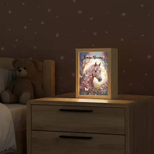 Paard - Natuur - Bloemen - Vlinders - Bos Light Box met kabel (Kinderlampje) klein -sfeer1_kind
