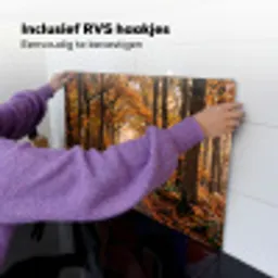 Bospad - Herfstbos - Bladeren - Oranje - Nostalgisch Inductie beschemer met haakjes klein -ky-ophangen-nl