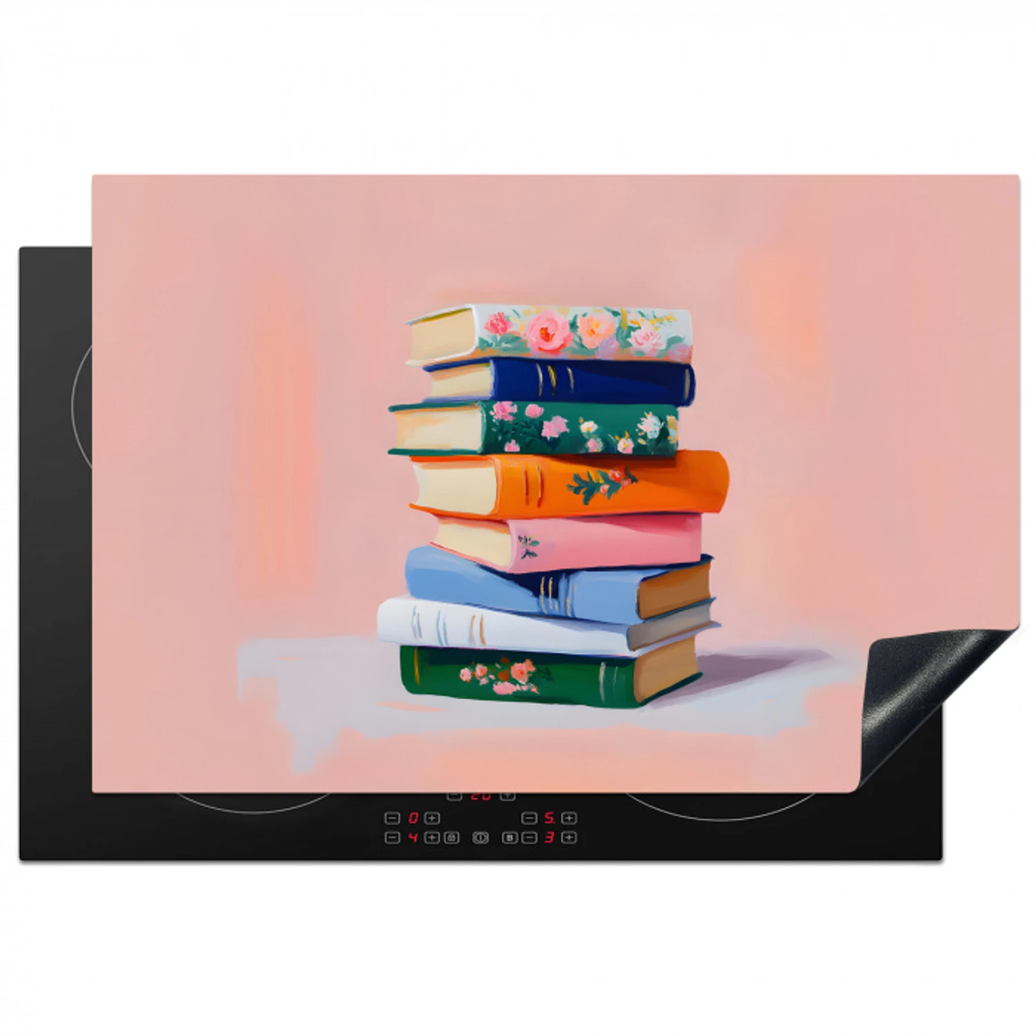 Boeken - Stapel - Kleurrijk Inductie beschermer vinyl 3mm klein -3d