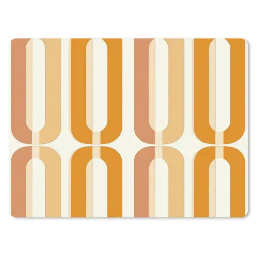 U-vorm - Retro - Oranje muismat rubber klein 262 -3d
